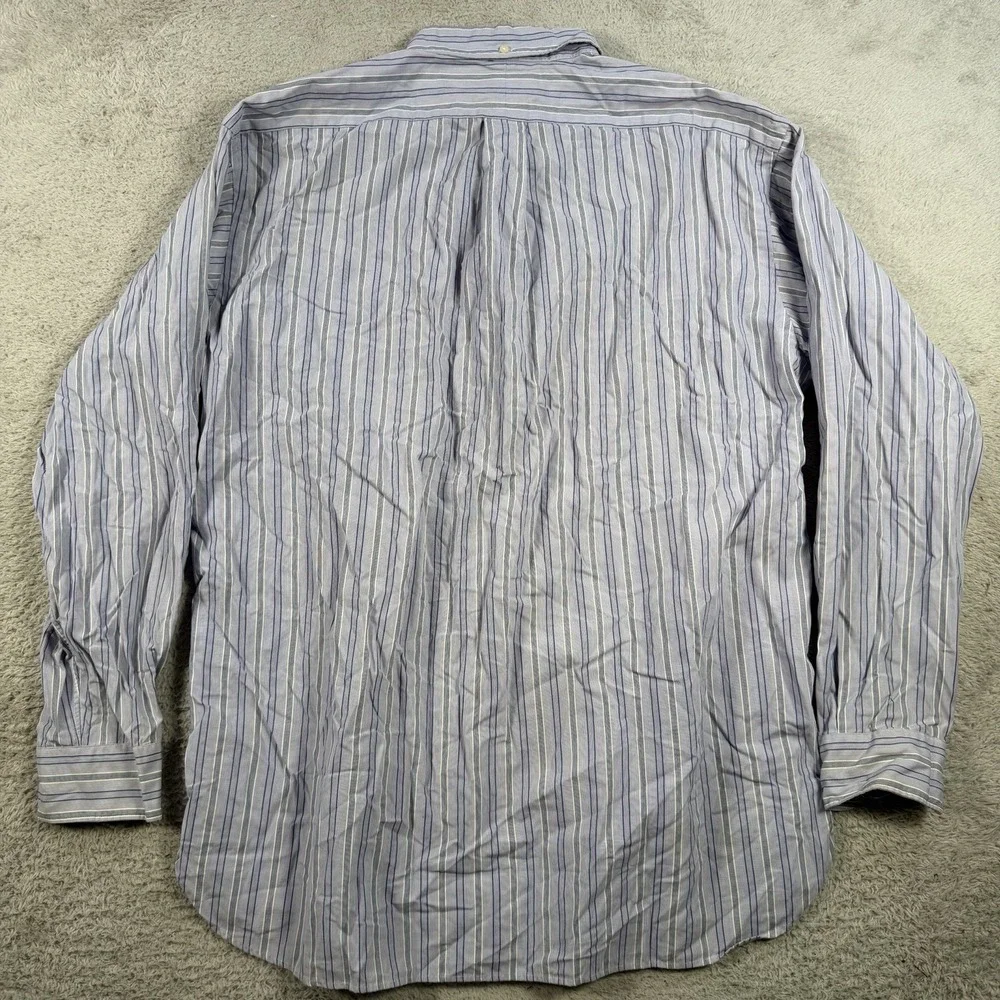 Polo Ralph Lauren Shirt Mens XL Blue Striped McMeel Long Sleeve Button Down Pony